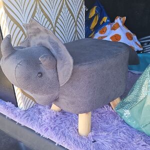 Gray Dinosaur Plush Ottoman